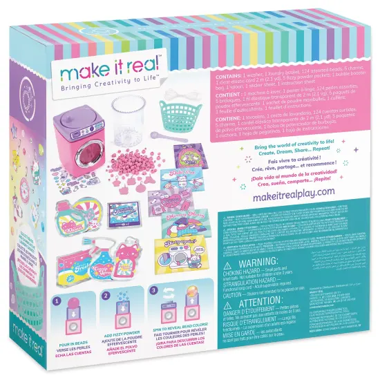 Make It Real: Purr-fect Wash 'N Bead Bracelets - 141pc, DIY Jewelry Craft Kit, Design-Make 5 Charm Bracelets, Spin To Style, Bead Cleaning, Kids 8+ {3}