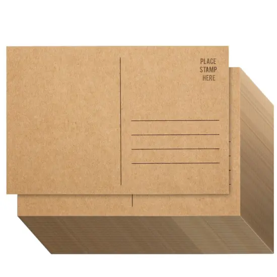 100 Pack Bulk Kraft Paper Blank Postcards for Mailing, Wedding, DIY Arts and Crafts, 350gsm (4 x 6 In) {1}
