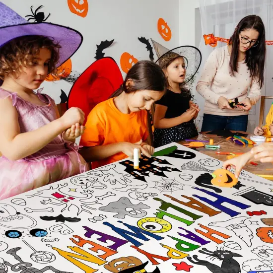 Giant Halloween Coloring Poster with 6 Stacking Crayons {4}