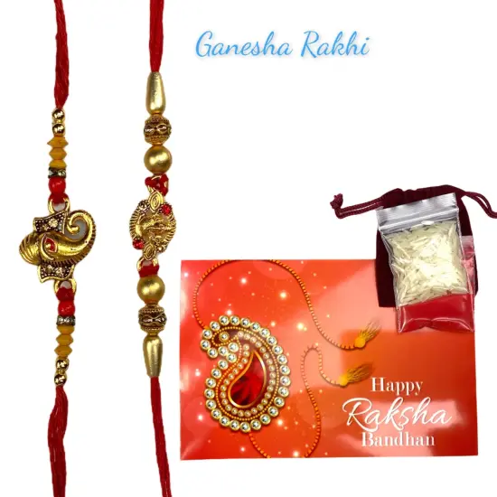 Personalized Rakhi Card with Tika, Ganesha Rakhi, Rakhi for Brother, Rakshabandhan, Rakhri, Raksha Bandhan, Usa Seller, Rakhdi {5}