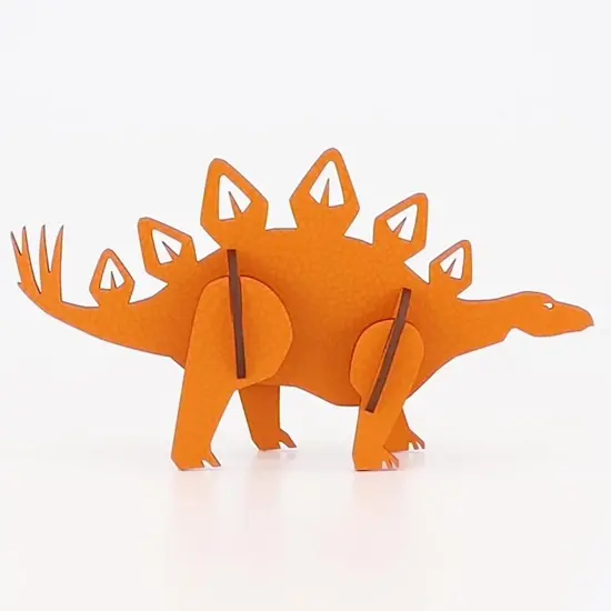 Little & Wood: Woodlet: Medium - Stegosaurus - Orange, 3D Wooden Kit-Set, Jurassic Dinosaur Puzzle, Easy Assembly Model, Pop Build Fun, Ages 6+ {6}