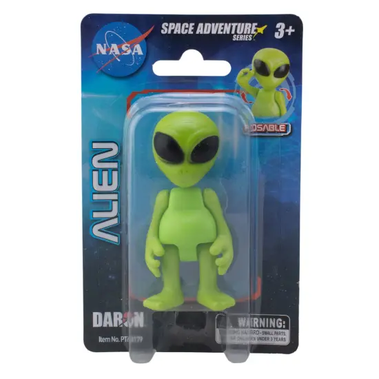 Space Adventure: Alien Figurine - 4 Articulated Points, 3" Vibrant Green Sci-Fi Alien, Posable Action Figure, Cosmic Toy, Classic Design, Kids Ages 3+ {1}