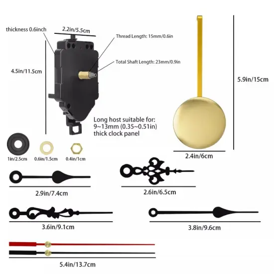 Silent Quartz Pendulum Clock Mechanism &ndash; Wall Clock Movement Repair Kit &ndash; DIY Replacement Parts for Swing Clock {5}