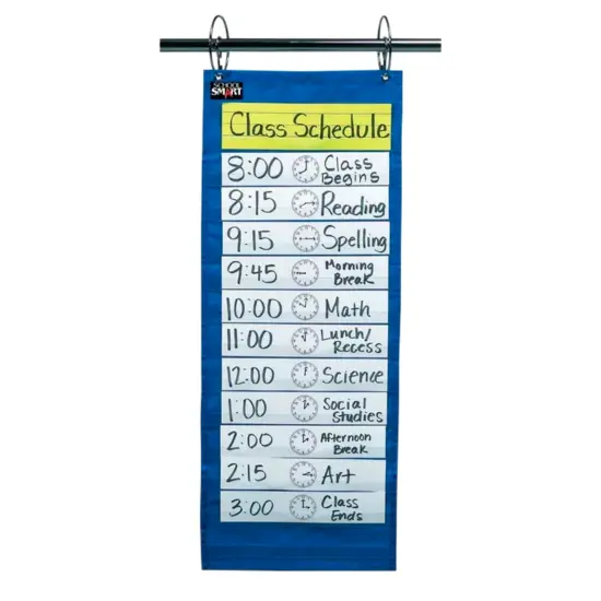 School Smart Pocket Chart with 14 Pockets, 33 x 12-1/2 Inches, Blue {1}