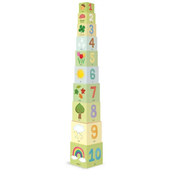 Sassi: Eco-Blocks - Nature - 10 Stacking Cubes & Booklet Set, Nature-Shapes-Colors-Numbers-Farm Animals, Learn & Play Education, Kids-Toddlers 18Mo+ {3}