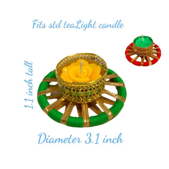 Tealight Candle Holder &ndash; Festival of Light Rajasthani T-light Stand for Diwali, Christmas, Hanukkah, Thanksgiving & Home Decor &ndash; Rose Candle Holder for Centerpiece & Dining Table {5}