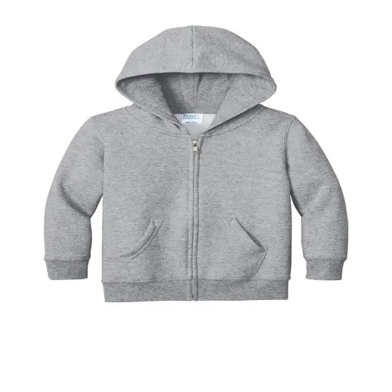Port & Company&reg; Toddler Core Fleece Full Zip Hooded Sweatshirt Athletic Heather {2}