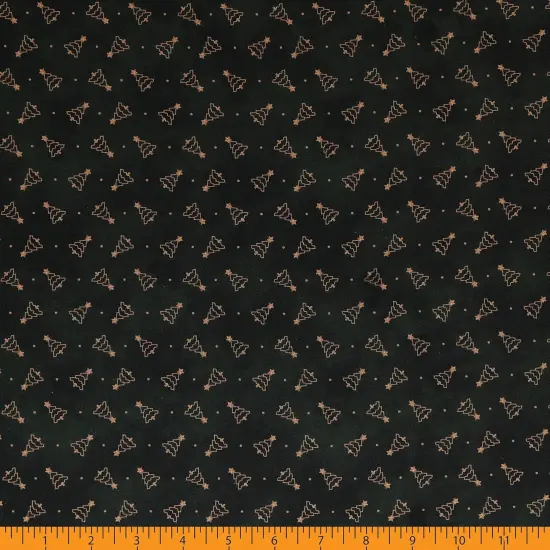 Mook Fabrics Christmas Deck The Halls Cotton Fabric [45in. Wide] - By The Yard Trees Forest {2}