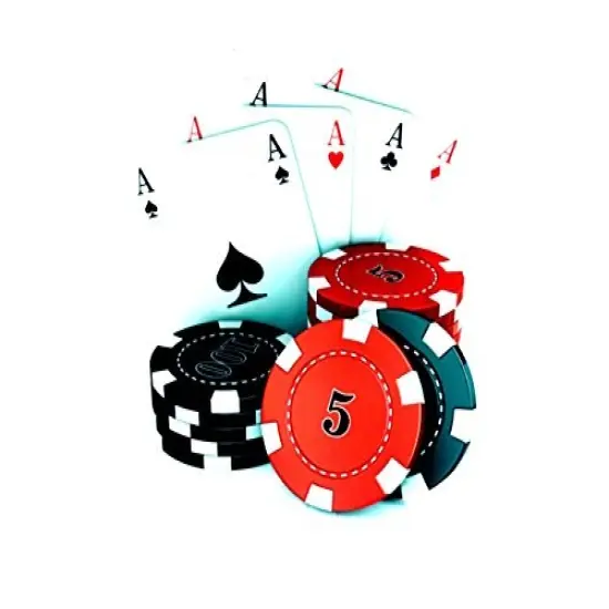 Casino Aces and Poker Chips Edible Cake Topper Icing Image for 8 inch round cake {1}