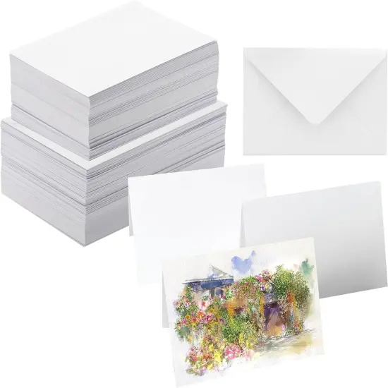 50 Pack Blank Watercolor Cards with Envelopes {1}
