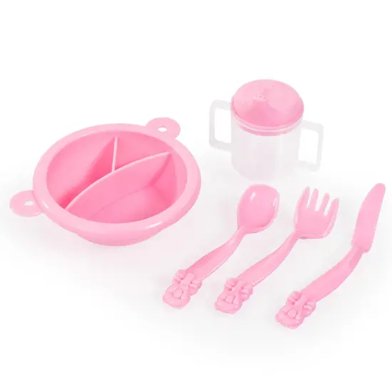 Bayer: Travel 9 Piece Set - Black, Pink, Hearts - Bed, Highchair, Playground & Accessories for Dolls Up to 18", Kids Toy, Ages 3+ {5}