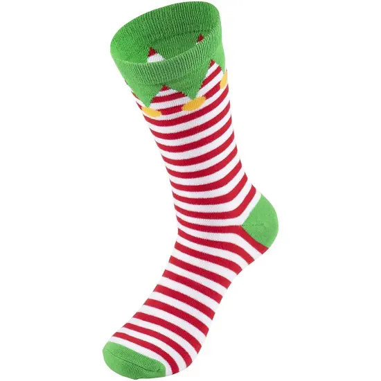 2 Pairs Christmas Socks for Men and Women, Fun Gift Set, Xmas Holiday Party Novelty Gifts, Unisex, One Size (Cute Elf) Multicolor {4}