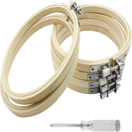 6 Pieces 4 Inch Embroidery Hoops {1}