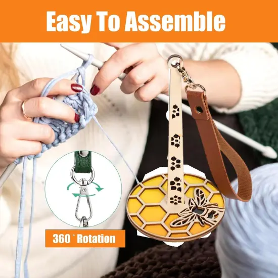 Yarn Holder with Leather Strap {2}