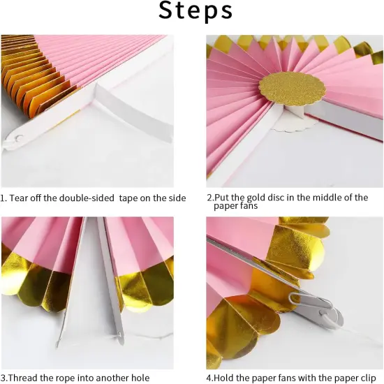 12 Pcs Decoration Hanging Party White Paper Fans Set for Birthday Wedding Graduation Events Accessories(White) {2}