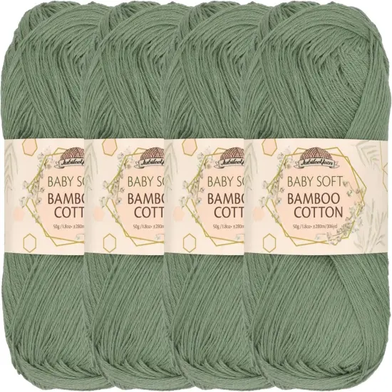 Baby Soft Bamboo Cotton Yarn for Crochet- Burning Sage {1}