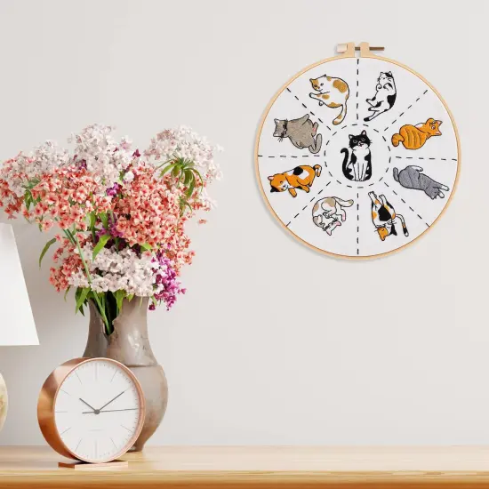 Louise Maelys Cats Embroidery Kits for Beginners with Cute Animals Pattern,Adults Starter Cross Stitch Kit DIY Needlepoint {2}