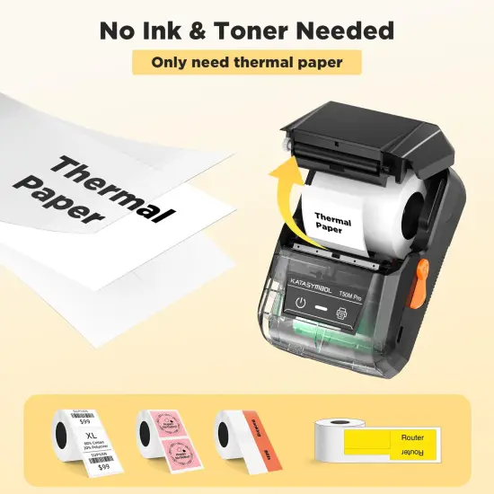 SUPVAN T50M Pro Bluetooth Label Maker Machine with Tape, Wide Waterproof Label, Versatile App with 40 Fonts and 450+ Icons, Inkless Labeler for Home, Kitchen, School, Office Organization, Black {4}