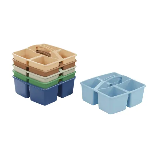 4-Compartment Medium Caddy, Storage Organizer, 6-Pack Earthtone {1}