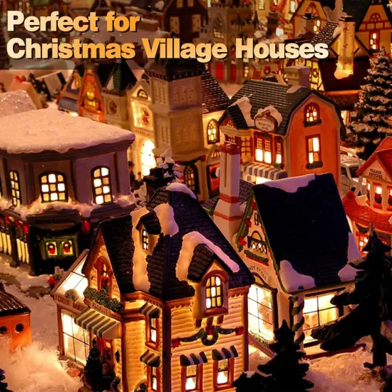 3 Pack Accessory Cord with 6 LED Light Bulb, 11.5 ft Christmas Village Light with ON/Off Switch Plugs and Spare Fuse, Blow Mold Light for Christmas Village House Halloween Pumpkin Crafts Decor {5}