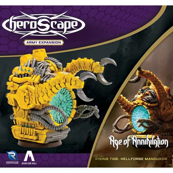 Renegade Games: Heroscape: Rising Tide &ndash; Hellforge Mandukor Army Expansion - 1 Fully Assembled Unpainted Miniature & Army Card, Game Add-On's {4}