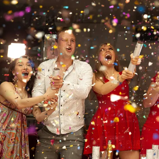 Confetti Cannon Party Poppers - Shredded Multicolor Confetti Poppers - 2 Pack - Party Cannons Shooters Gun for Wedding, Birthdays, Celebrations {2}