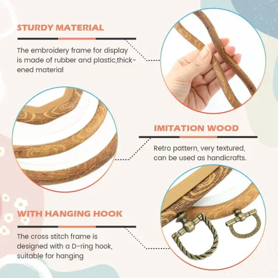 9 Pcs Large Embroidery Frame Decorative Imitated {5}