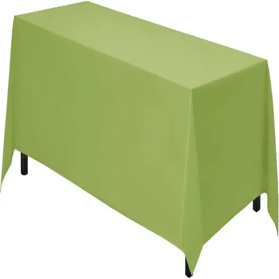 Rectangle Tablecloth - 90 x 156 Inch Apple Green Table Cloth for 8 Foot Table with Floor-Length Drop - Heavy Duty Washable Fabric - 8 Ft Buffet Table, Holiday Party, Wedding & Baby Shower {2}