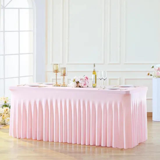 Pink Table Skirt for Rectangle Tables {3}