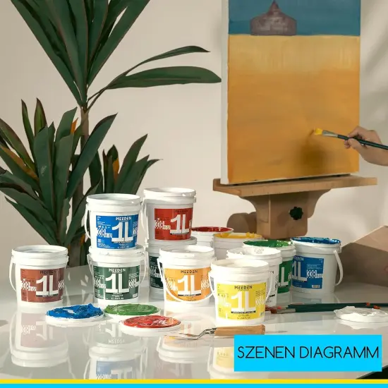 MEEDEN Olive Green Acrylic Paint: 1 L /33.8 oz Heavy Body Gloss Non-Toxic - Art Paints for Canvas, Wood, Craft Painting {6}