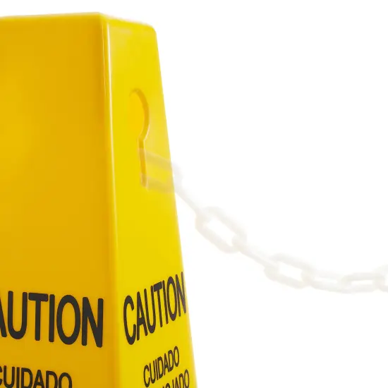 Dryser 3-Pack 26" Caution Wet Floor Cones - Yellow English/Spanish Warnings {4}