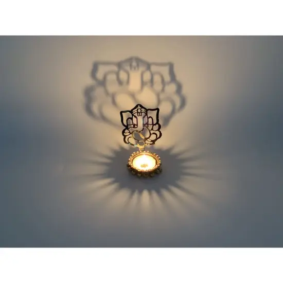 Shadow Diya Ganesha Candle Holder Ganesha Tea Light Candle Holder Diwali Decor Traditional Decorative T-light Candle Holder for Home Office Wedding Favor Housewarming Gift {7}