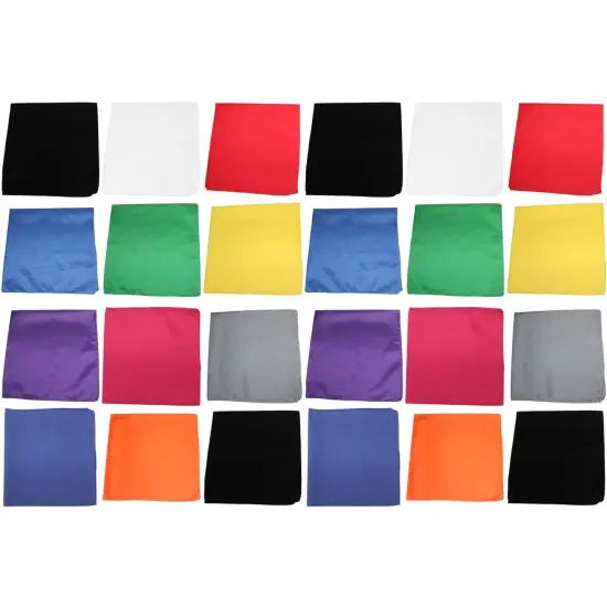 24 Pack Solid Cotton Bandanas Bulk Set for Events, Teams, DIY Projects {2}