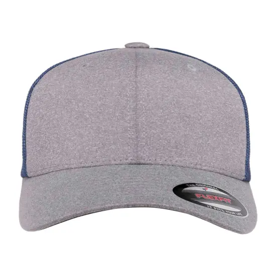 Flexfit&reg; Adult Poly M&eacute;lange Stretch Mesh Cap HEATHER/ ROYAL {1}