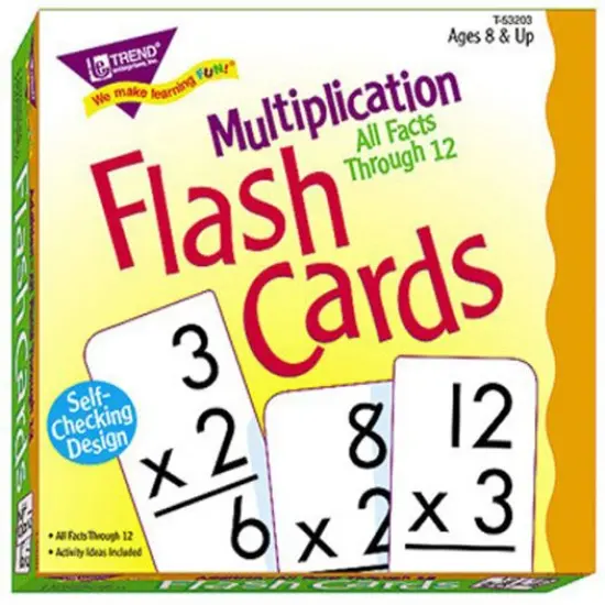 TREND ENTERPRISES, INC. Multiplication 0-12 All Facts Skill Drill Flash Cards - Set of 169 Cards, "6"" x 3"" x 6.5""" (53203) {1}