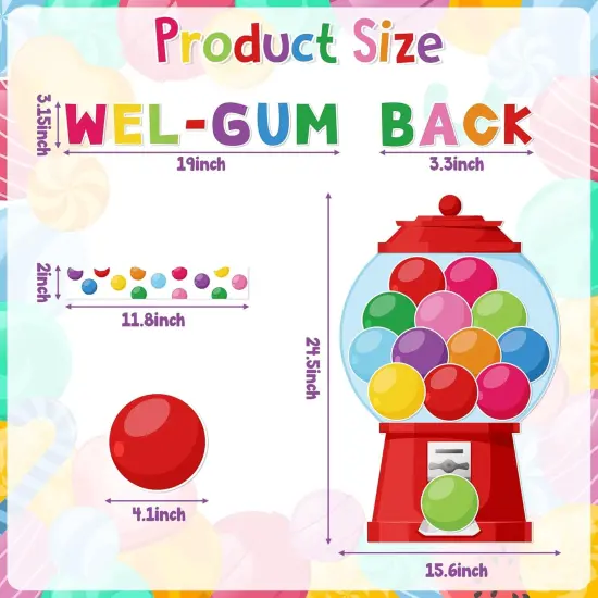 105Pcs Back to School Gumball Machine WEL-Gum Cutouts {2}