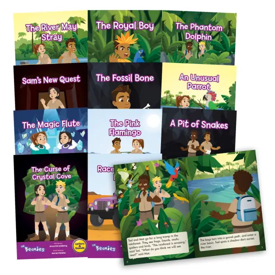Junior Learning: The Beanies Diversity - Phase 5 - Hi-Lo Decodables, 12 Book Set, Letter Patterns, Week-By-Week Progression, Kids Reading Development {1}