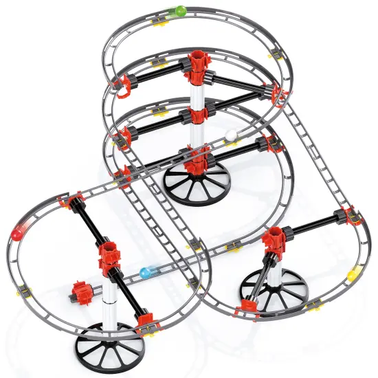 Quercetti: Skyrail Starter Set - 94pc Rollercoaster Marble Ball Run, Suspended Track Building Toy, Click Assembly, STEM Construction Playset, Kids 6+ {3}