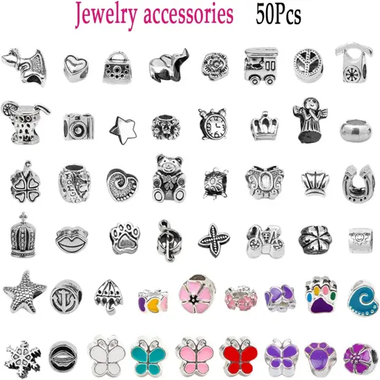 162Pcs DIY Charm Bracelet Making Kit Bangle Bracelets Kit {5}