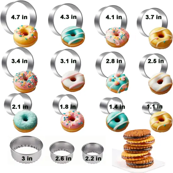 Cookie Cutter Set Circle, Heart, Star & More Shapes 27 Pieces {3}