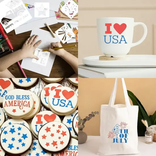 40 Pcs Reusable 4th of July Stencils {4}