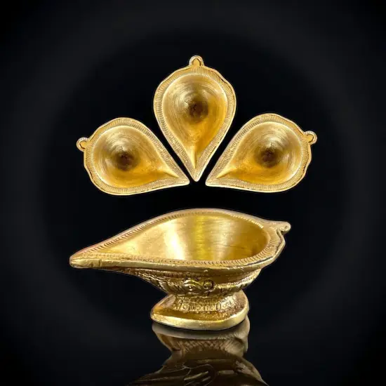 Brass Diya Indian Diya Oil Lamps for Home Decoration, Mandir, Temple, Traditional Hindu Puja, Religious Decor, Diwali Deepawali, Housewarming Return Gift Items {6}