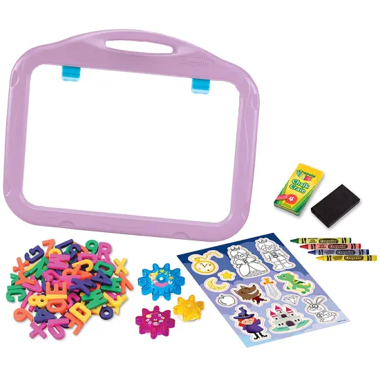 Crayola: Ready-To-Create: Magnetic Board Playset - Purple, Fairy-Tale Themed - Double-Sided, Dry-Erase/Chalk, Letters-Numbers, Stickers, Gears, Kid 3+ {1}