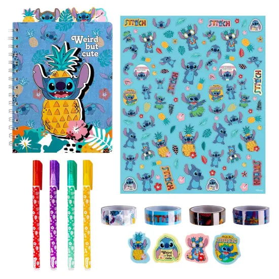 Fashion Angels: Disney Stitch - Journal Gift Set - Stationary Kit, 80 Page Book, 4 Gel Pens, 100+ Stitch Stickers, 4 Erasers, 4 Rolls Of Tape, Kids 6+ {4}