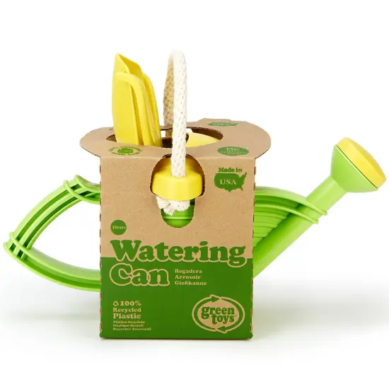Green Toys: Watering Can - Green - 3pc Tool Set, Hand Rake & Shovel, Rope Handle Can, Garden-Beach-Outdoor Play, Recycled Material, Kids-Toddler 18mo+ {7}