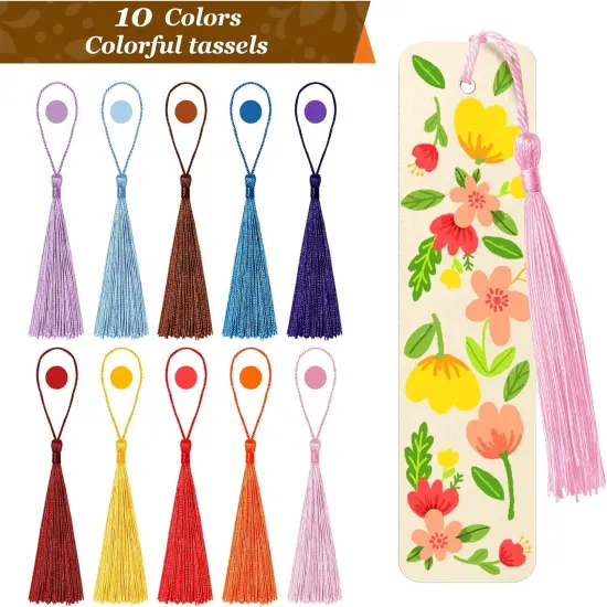 100 PCS Unfinished Wood DIY Bookmark Craft Kit {4}