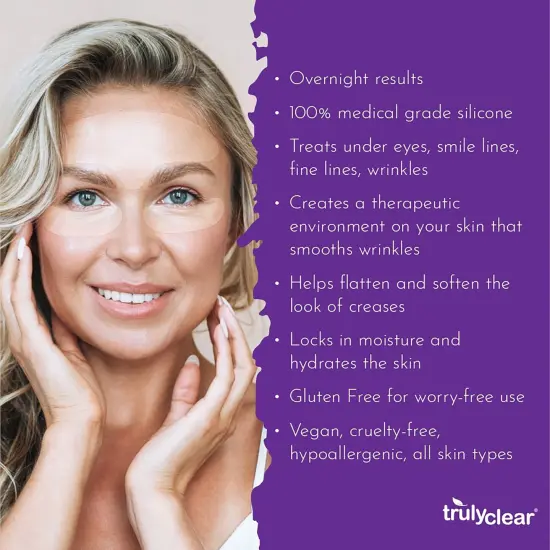 Truly Clear: Wrinkle Fighting Silicone Patches - 3pc Face Set, 20x Reusable, Forehead-Eye-Mouth Smoothing, Overnight Expression & Fine Line Reduction {6}