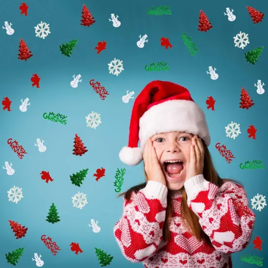 Christmas Confetti Tree Snowflake Snowman {4}