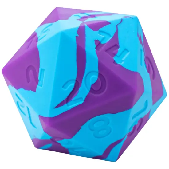 Gate Keeper Games & Dice: Random Encounter - Psionic Blast - Violet Purple & Cyan Blue Swirls, 58mm Silicone D20 Dice, Role Playing Games Accessory {1}