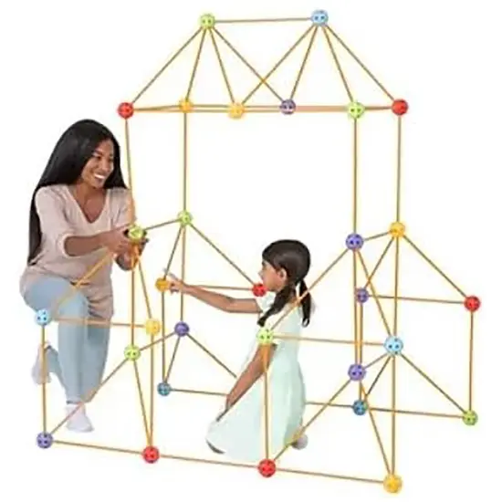 Everest: Crazy Forts - Mega Kit - 108pc Rod & Ball Fort Building Set, Bonus Light Ball, Indoor-Outdoor, Create Play Tent Structures, Kids Toy, Ages 5+ {6}